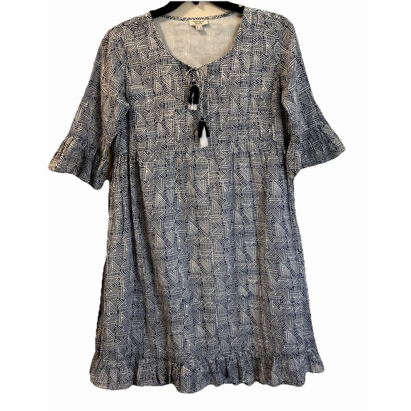 Orientique Dresses & Skirts - Orientique Naturally Australian  Dress XS Blue White Organic Cotton  Travel